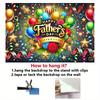 Rose gold birthday party background, with balloons and shiny diamonds - elegant tassel "Happy Birthday" design