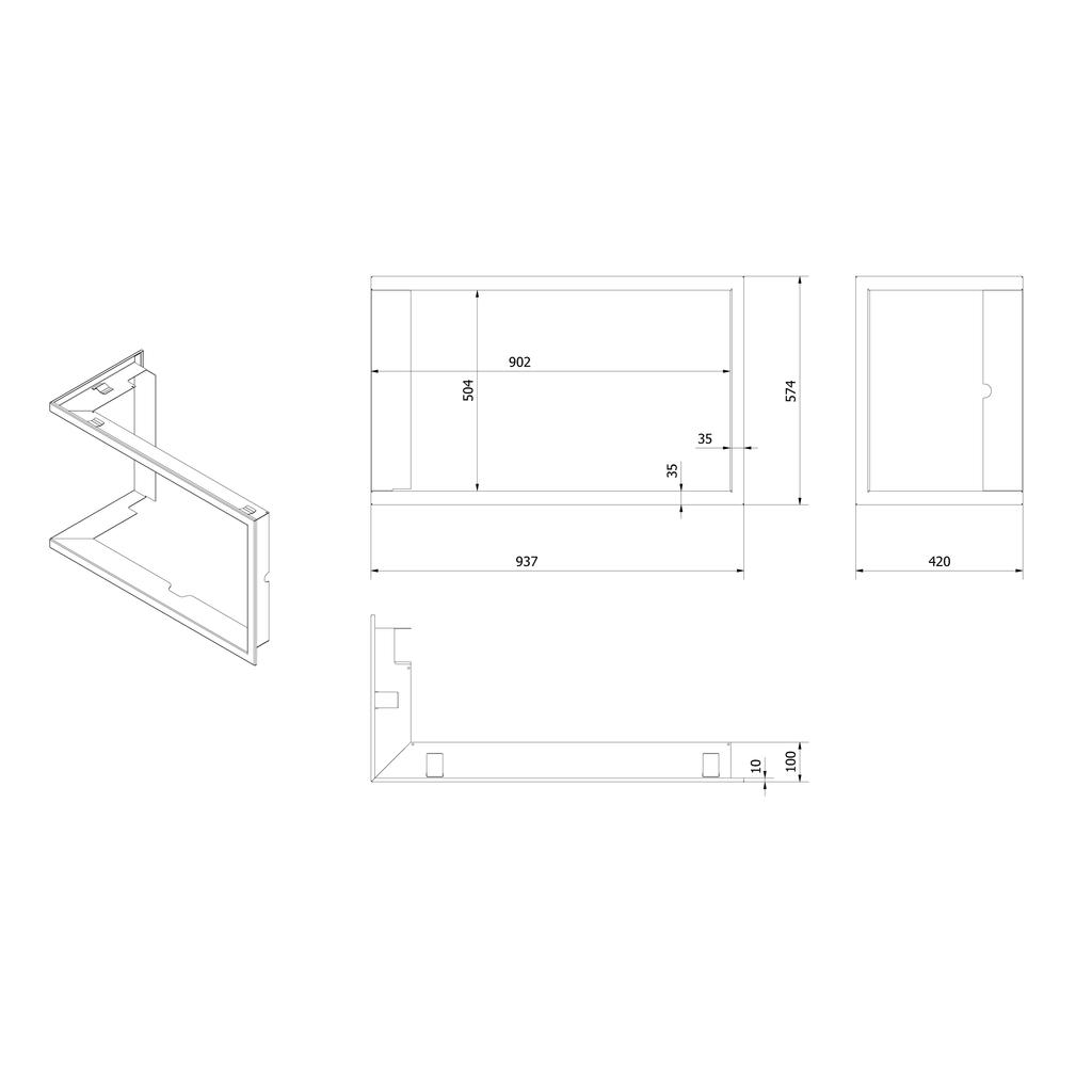 Frame for LUCY 14 L Insert, Flange Width 35mm