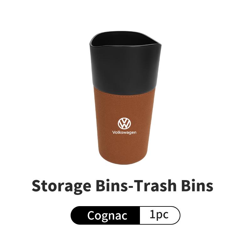Emblems For Volkswagen VW Car Cup Shaped Trash Can Tumbled Fur Auto Storage Container Golf 4 5 6 7 Polo Jetta Sagitar Magotan Pa zf6
