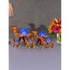 Paper Mache Handcrafted Showpiece Camel Set for Home Decor - Yellow (Set of 5)