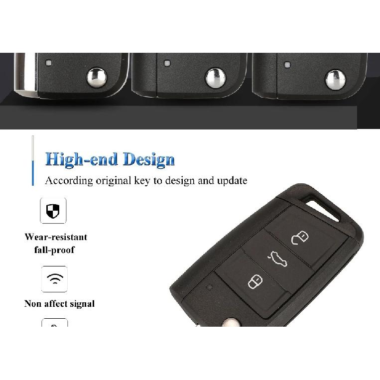 jingyuqin 10pcs Flip 3/4Buttons Remote Car Key Shell Case Fob For VW Golf 7 GTI MK7 B8 Touran Skoda Octavia A7 Seat Hu66 Hu162t