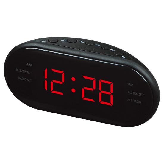 1 Set Electronic Alarm Clock Radio Snooze Function LED Digital Display Clock for Home Bedroom Office