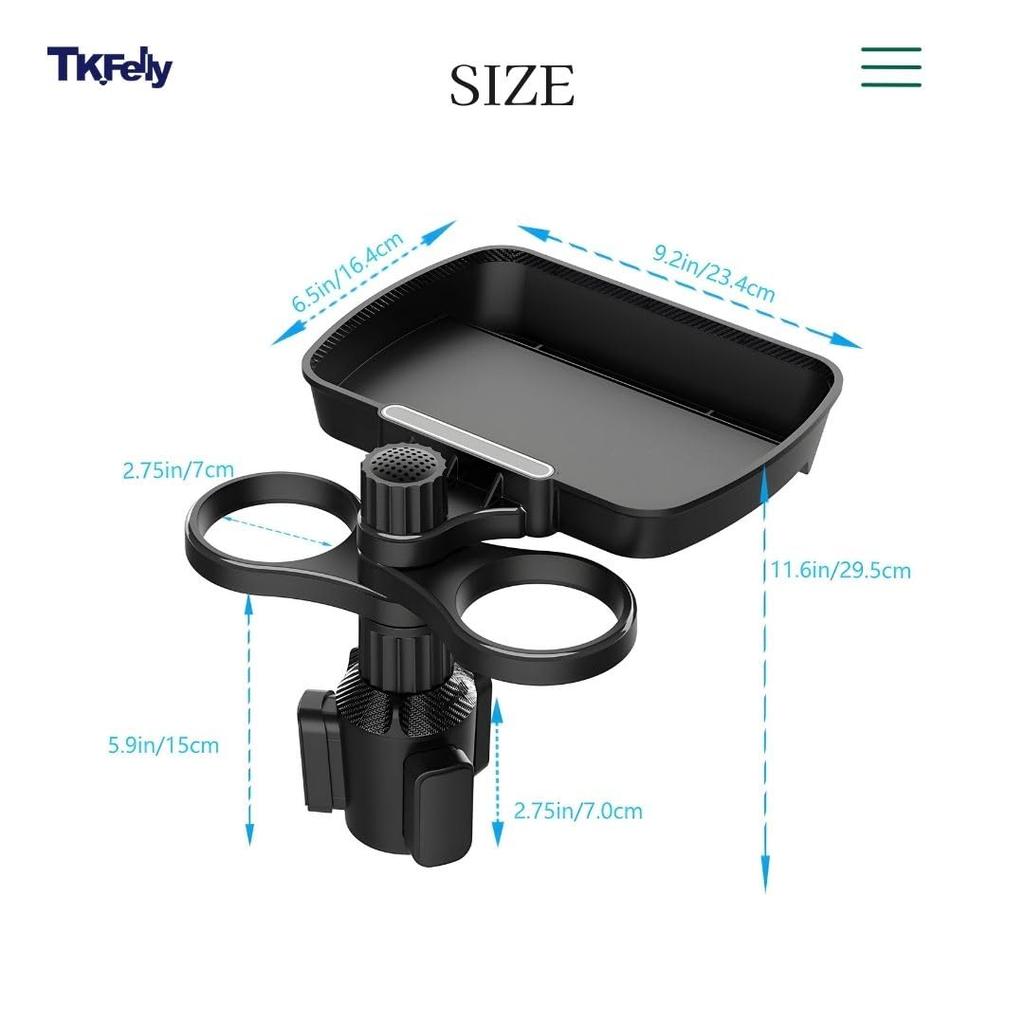 Car Drink Holder with Drink Cup Car Cup Holder Tray TK.Felly 2-in-1 Holder, Holder,