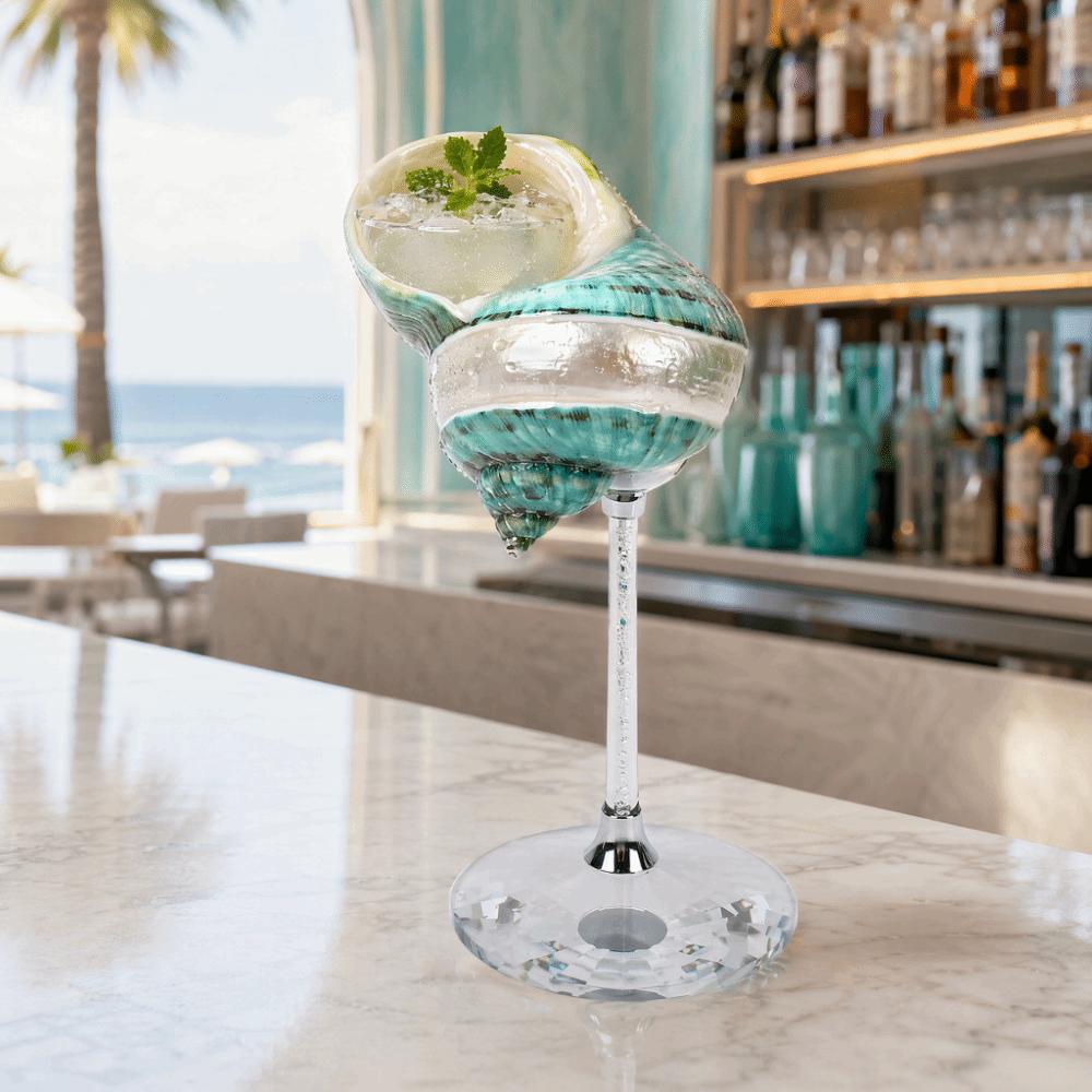 Natural Shell Conch Shell Goblet Glass Base Creative Wine Glass Natural Cocktail Drinks Cup Home
