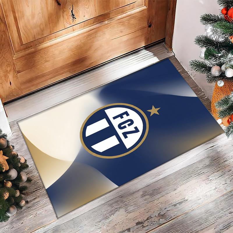 FC Zürich Soccer Football Pattern Soft Area Rug Non Slip Indoor Floor Carpet Sports Decor Mat for Bedroom