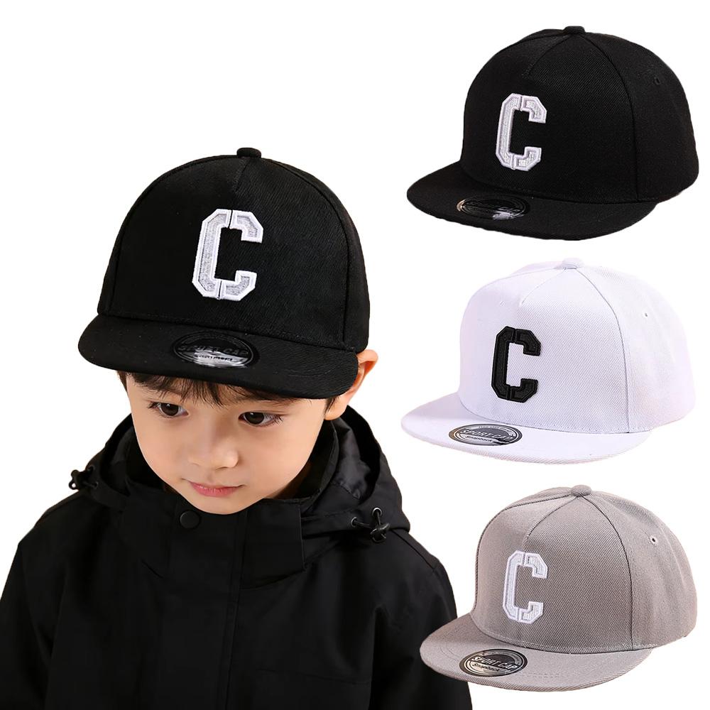 Детская кепка-snapback с вышивкой буквы, плоский козырек, бейсболка для детей, мальчиков, девочек, однотонная, летние солнцезащитные шляпы