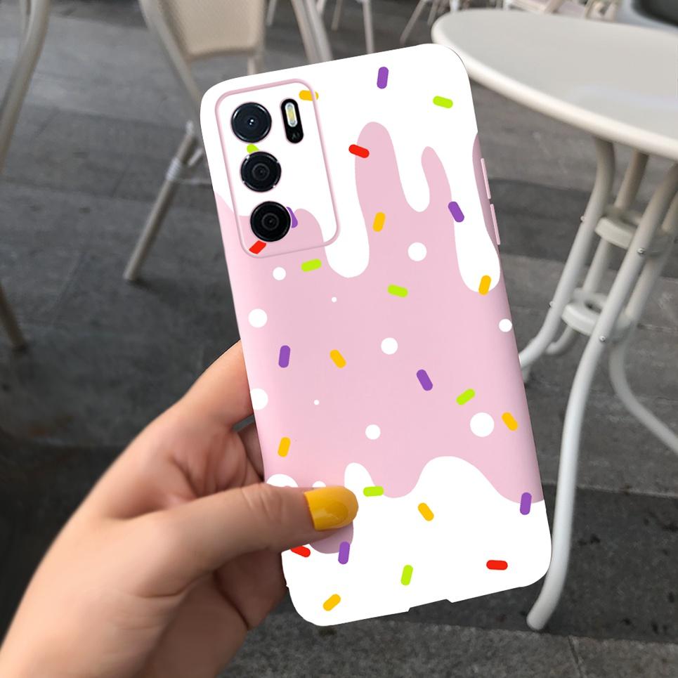 Для телефона Oppo A16 A16s A16k A16e Чехол Oppo A54s Задняя крышка Милый узор Жидкий силикон Матовый Coque Funads OppoA16K A 16 Чехол