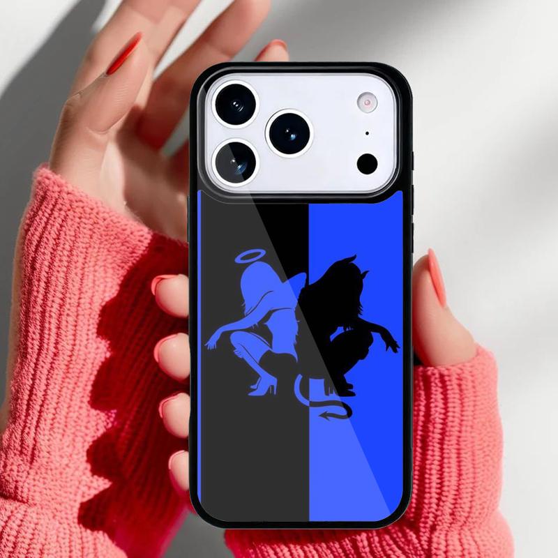 Чехол для телефона 'Дьявол Ангел' для iPhone 17 16 15 14 13 Pro Max Задняя крышка для 12 11 Pro Coque