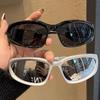 Y2K Sports Punk Sunglasses Women Men Luxury Square Goggle Sun Glasses Colorful Mirror Fashion Eyewear Non Polarized Glasses