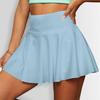 Women's Casual High Waist Solid Color Short Half Skirt Sports Skirt Pleated Skirt