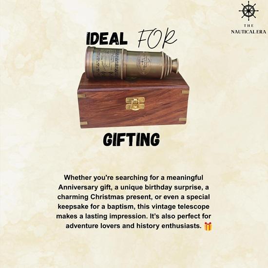 Vintage Brass Telescope: Nautical Spyglass with Optional Wooden Box