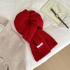 Including short scarves, women's new winter warm knitted wool, solid color versatile neck protection, small scarves, men's