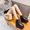 Women's Platform Ankle Boots Wedges Super High Heel Boots 14CM Spring Autumn Thick Bottom White Women's Shoes Casual Short Botas