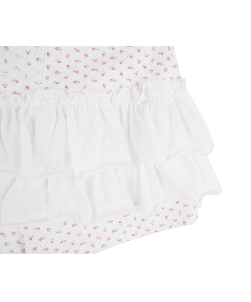 High School Disco Flower Tiered Layered Skirt_Ivory