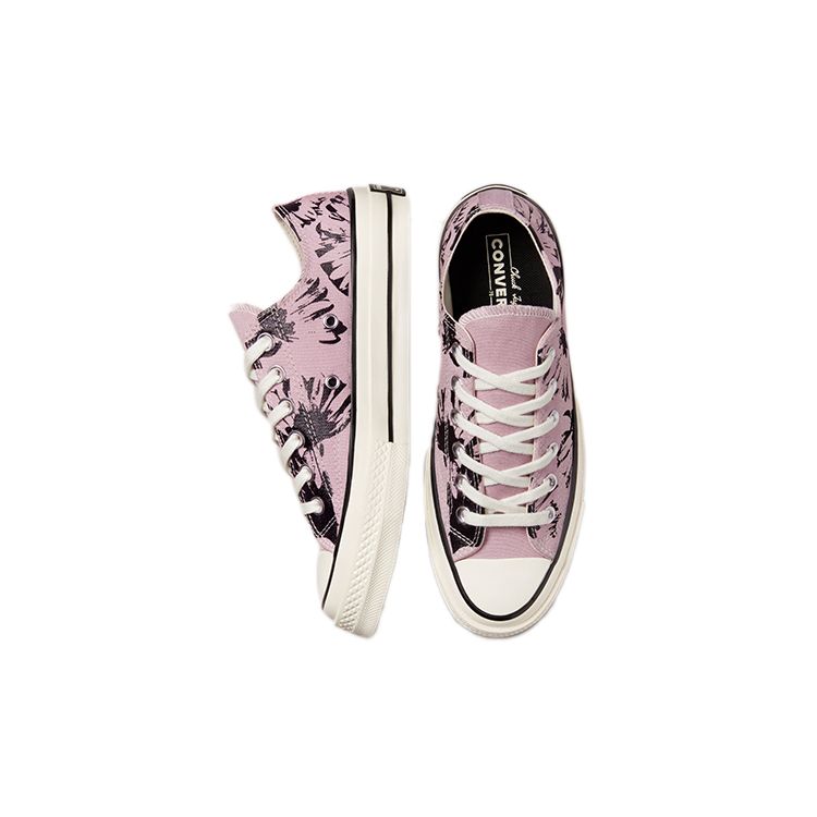 Converse Женские кроссовки Chuck 70 Low Hybrid с цветочным принтом розовые, гималайско-соленые, черные 571386C