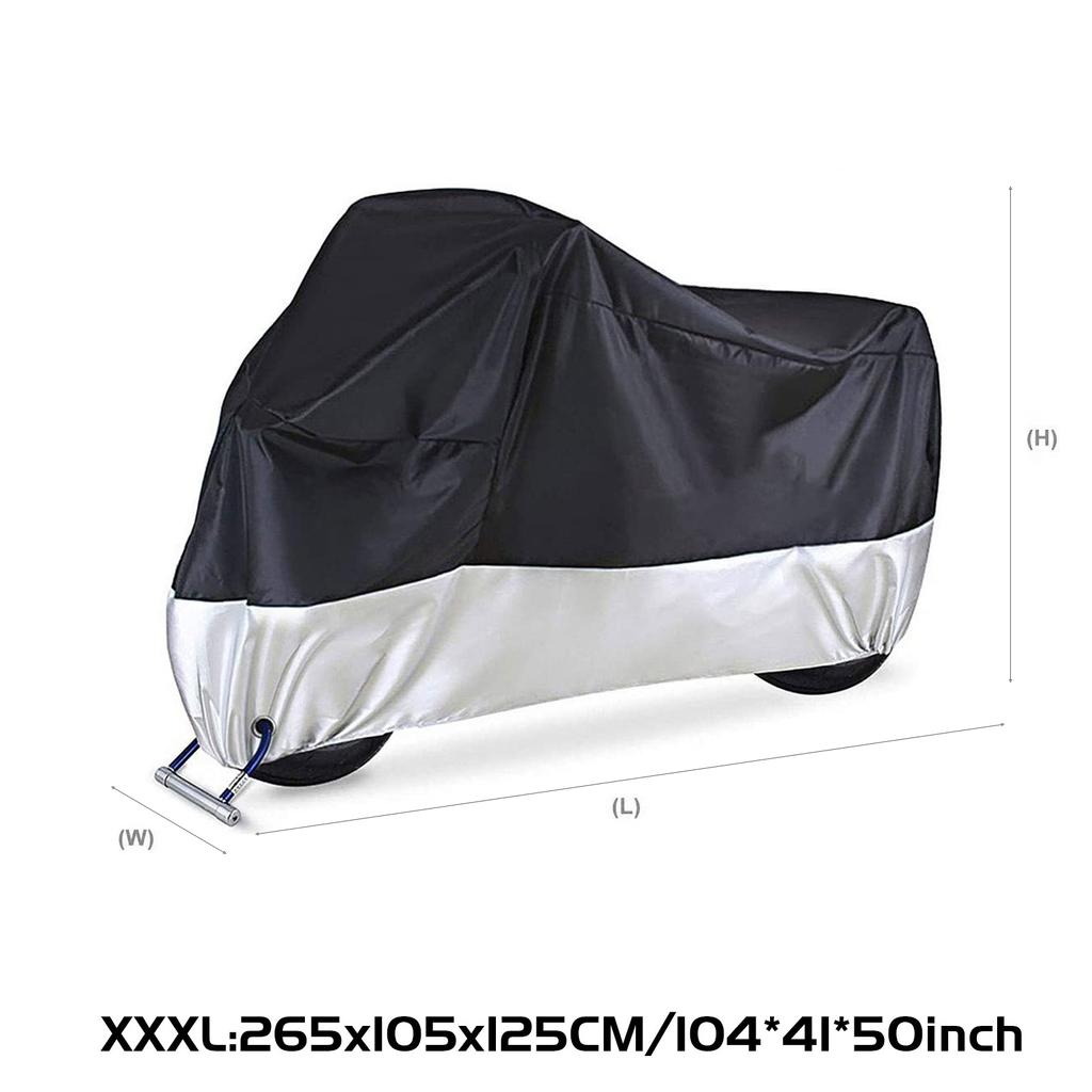 Universal Motorcycle Cover All Season 210D Oxford Waterproof Motorbike Covers with Lock Holes