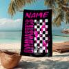 Custom Name Ultra-Soft Beach Towel with gymnastics Theme,Ideal for Pool - Camping, Diving - Perfect Travel Essential, Vibrant Beach Towel.