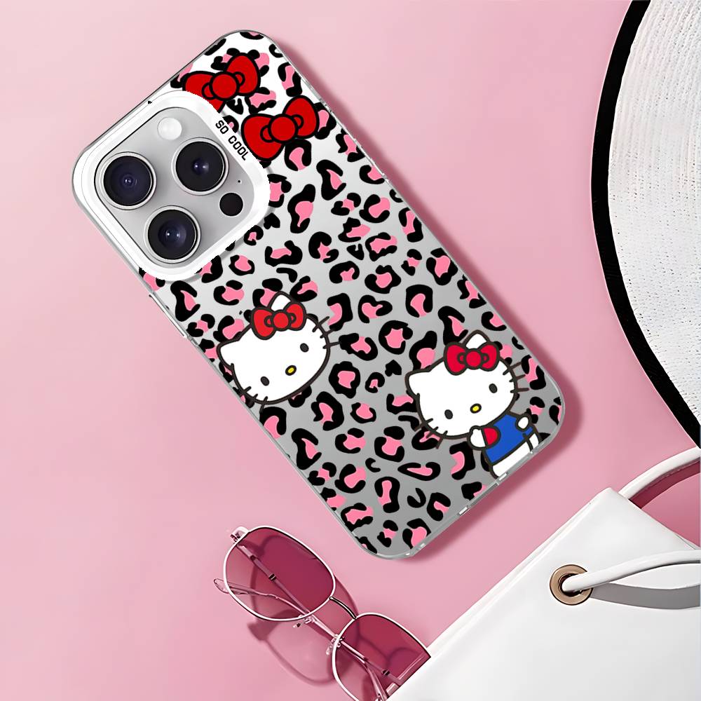 Чехол для телефона Hello Kitty с леопардовым принтом для iPhone 17 16 15 11 12 13 14 Pro Max 16 Plus 12 Mini 7 8 XR XS 15Pro MAX