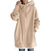 Women's Zip Hooded Long Sweatshirt Lightweight Loose Long Sleeve Casual Sweatshirt With Pocket