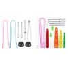 Drawstring Threader Set Flexible/Flat Drawstring Threader Stainless Steel Sewing Loop Turner Hook Tweezers Cord Locks