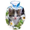 Kawaii Cat Hoodies Animal 3D Print Women Men Oversized Pullovers Long Sleeve Hooded Sweatshirts Streetwear Kids Woman Clothing