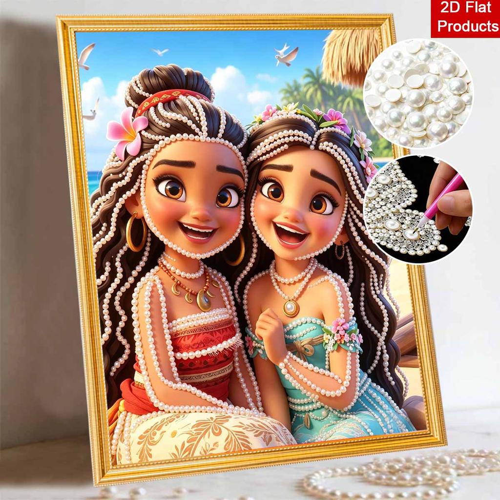 Disney Жемчужная живопись Моана Ручная работа diy 5D Жемчужные драгоценные камни Картины Поделки Особая форма Домашний декор для стен