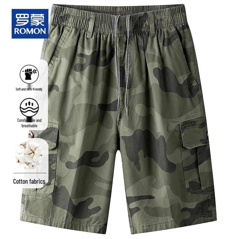 ROMON Men's Camouflage Cotton Casual Shorts