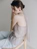 LOEUVRE Check Sheer Draped Halter Top Sw6Mb752-98