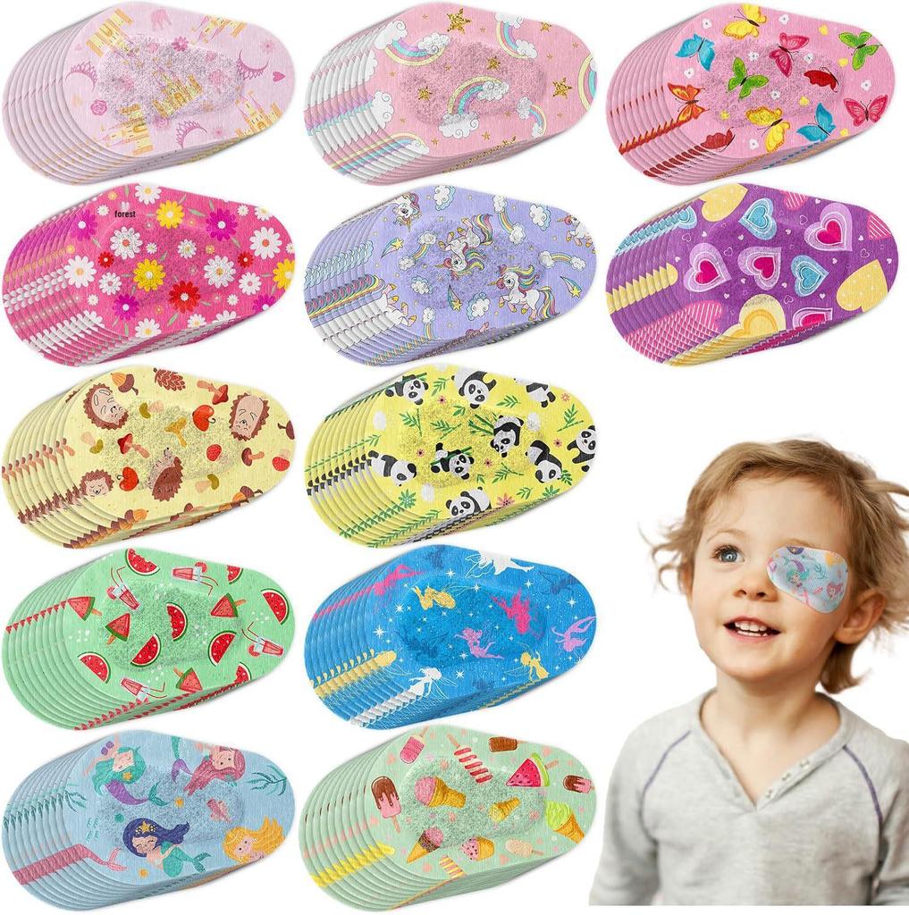 Детский окклюдер для лечения амблиопии - Дышащий, Полное покрытие, Мультяшный дизайн, Коррекция одного глаза при косоглазии