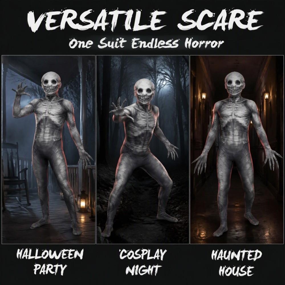 Elastic Halloween Cosplay Costume Polyester Skull Bodysuits Cosplay Clothing Props  Party