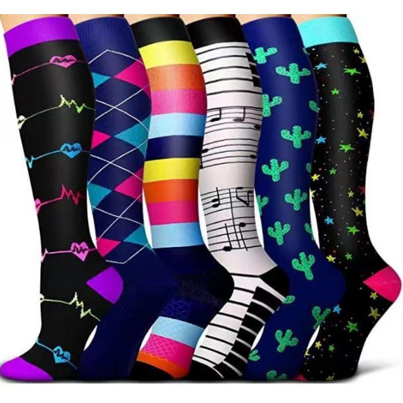 Calf Socks Women's Summer High Elastic Stockings Compression Socks Shaping Leg Socks European and American Sports Pressure Socks