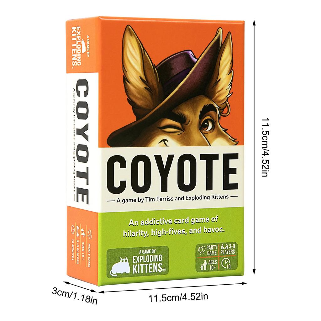 Coyote Card Game Fun Adult Party Board Game with 36 Cards Family Friends Strategy Bluffing Game for Game Night