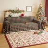 Christmas Plaid Couch Cover with Tassel Washable Sofa Covers Couch Furniture Protector Seat Slipcover Sofa Towel for Living Room