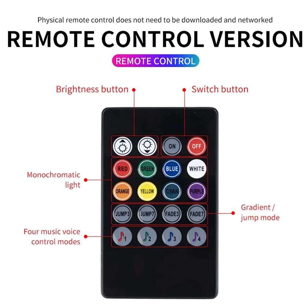 Универсальная автомобильная RGB-подсветка, светодиодная лента, лампы для создания атмосферы в салоне, 8 цветов, декоративные аксессуары для внедорожников 4x4