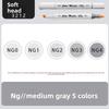 Gray Marker Set Alcohol-Based Art Markers Dual-Tip Brush for Sketching, Painting, Graffiti, Comics, and School Art