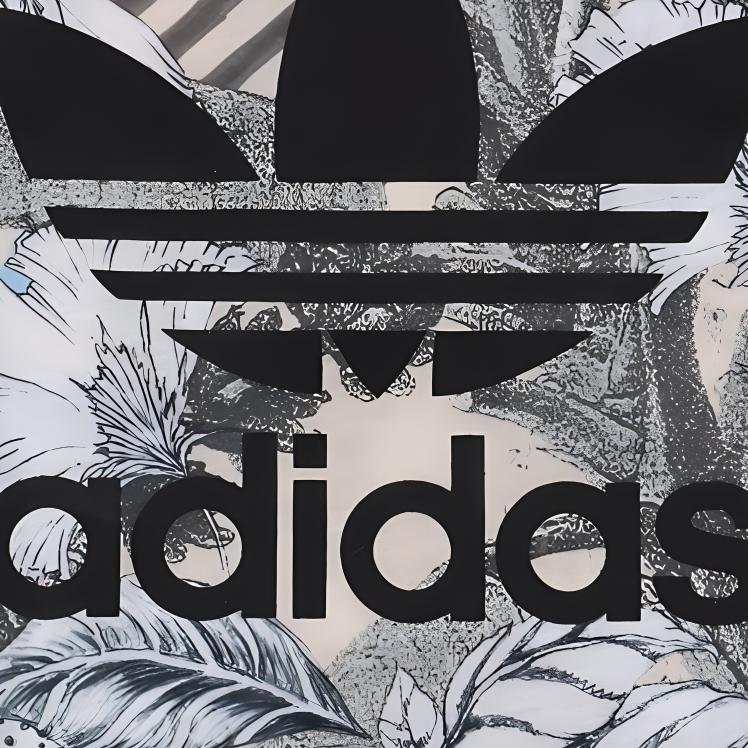 adidas Женская футболка Originals с цветочным принтом, круглым вырезом и коротким рукавом, Топы CY7370