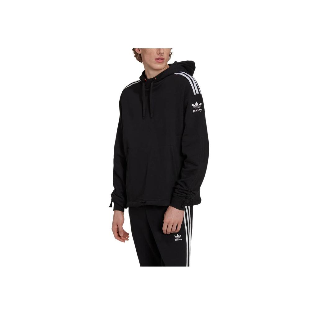 adidas Толстовка унисекс с фирменным трилистником и полосатым принтом Originals Parley, черная HN7029