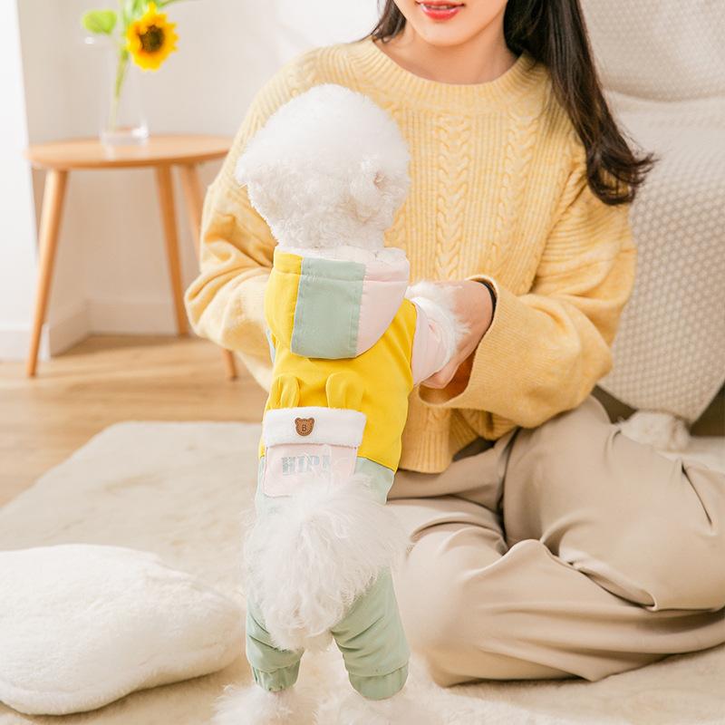 Новая утепленная трехмерная одежда для собак на осень и зиму с карманами и хлопковой подкладкой для четвероногих собак и кошек. Одежда для домашних животных.