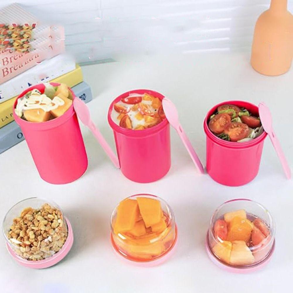 with Spoon Breakfast Cup Dressing Holder Yogurt Container Convenient Fruit Cup School