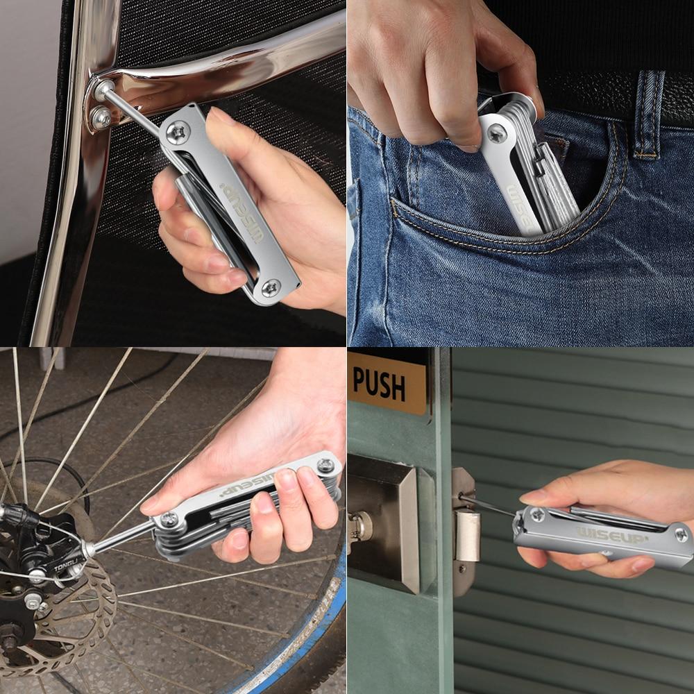 Набор шестигранных ключей WISEUP, складной шестигранный ключ, складная отвертка CR-V, плоские ключи Torx, ручные инструменты, портативный набор гаечных ключей со звездочкой