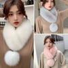 Luxury Velvet Texture Winter Scarf Solid Color Thickened Neck Scarf Soft Warm Neck Warp Women