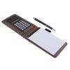 A7 Leather Waterproof Hardcover Notes Book with Calculator+Ballpen Black