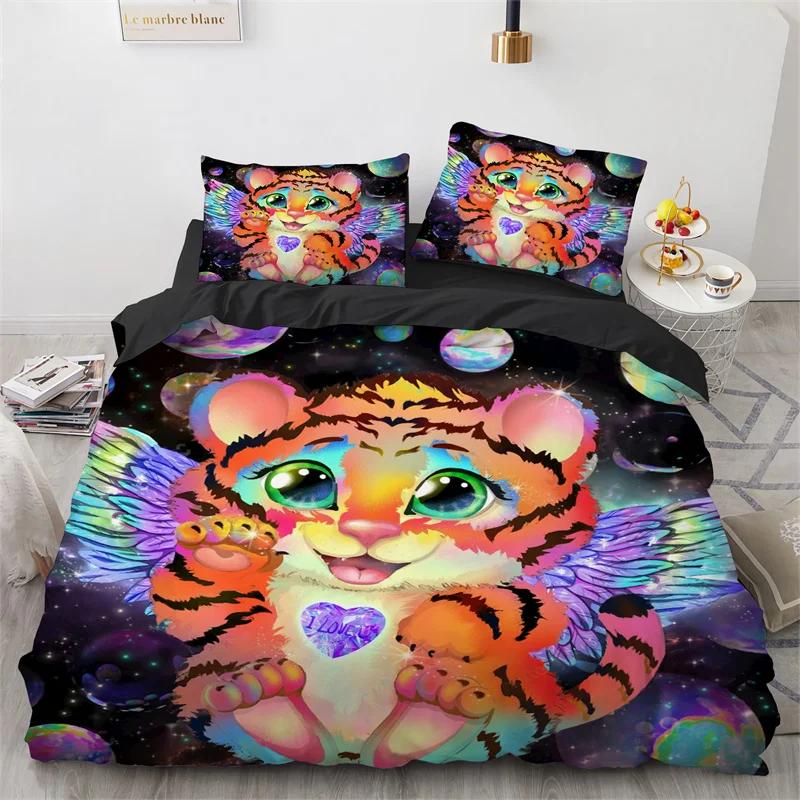3D Animal Duvet Cover Microfiber Wolf Fox Elk Bedding Set Wild Animals Comforter Cover King Queen For Teen Adults Bedroom Decor