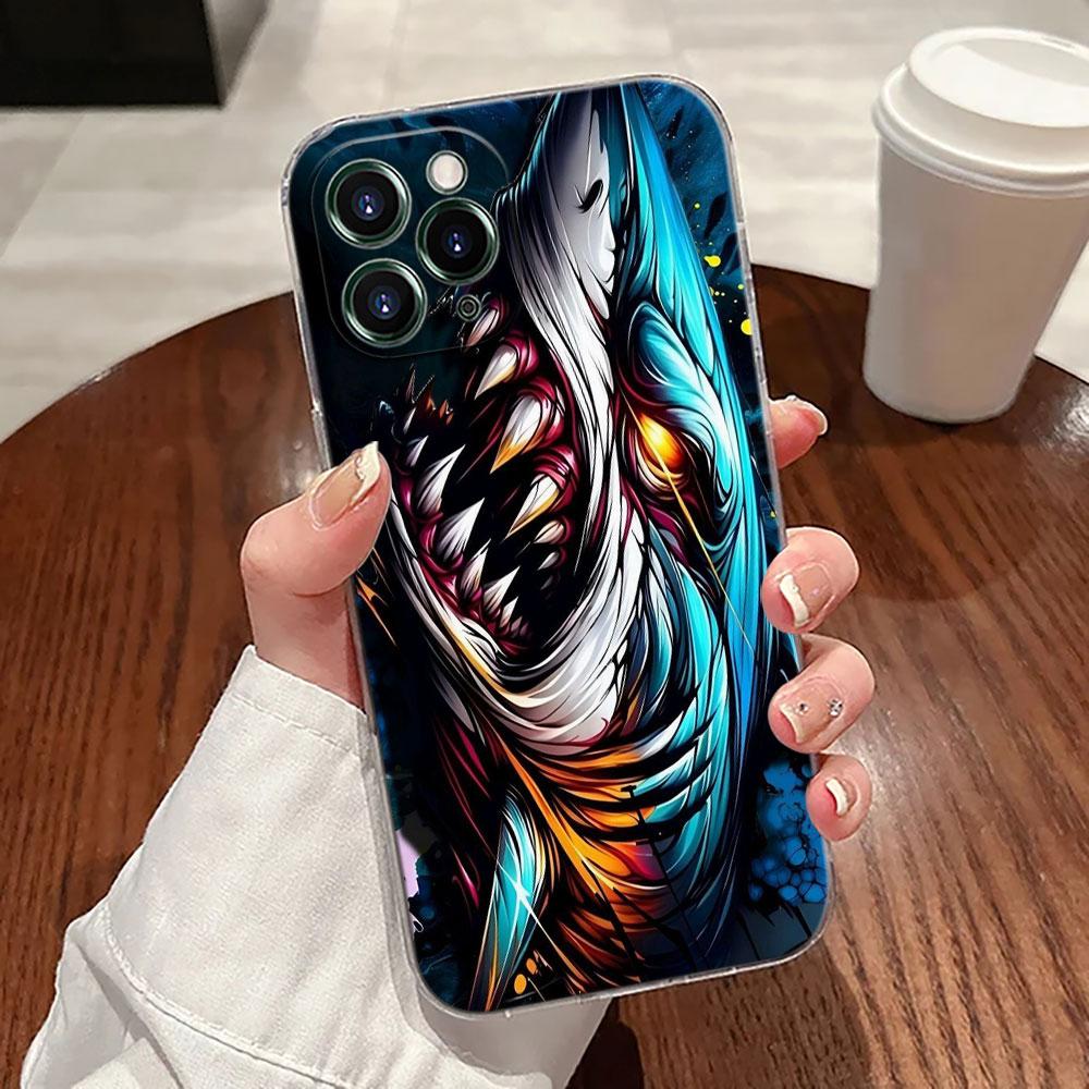 Ocean Whale Shark Animal Case For Apple iPhone 18 17 16 15 14 13 12 11 Pro Max 16 Plus 16E 17Air 17Pro Phone Cover Silicone Funda