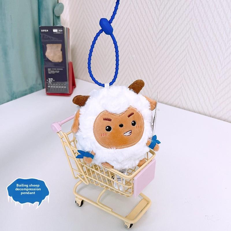 Pleasant Goat And Big Wolf Plush Keychain With Memory Foam For Stress Relief And Collectors