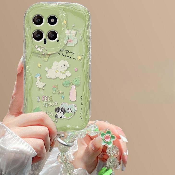 Подходит для чехла для мобильного телефона Vivox100 Opporeno11 Летний свежий щенок Подставка Цепочка S18/17 Xiaomi 14