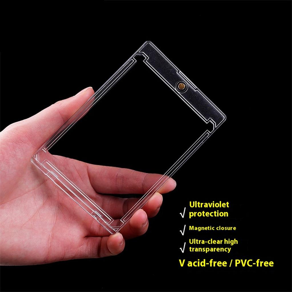 Магнитный кейс для хранения торговых карт Прозрачный держатель для демонстрации Пыленепроницаемый Влагостойкий Для коллекционера игровых карт