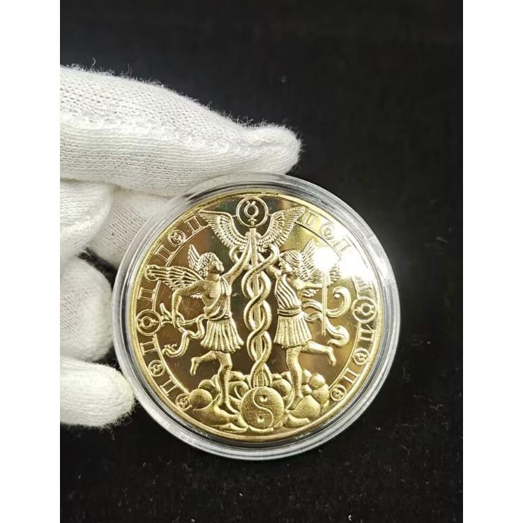 Двенадцать памятных медалей «Созвездие» Золотые монеты «Зубная фея» 12 поделок по знаку зодиака Европейские и американские монеты Монеты «Созвездие счастливого стража»