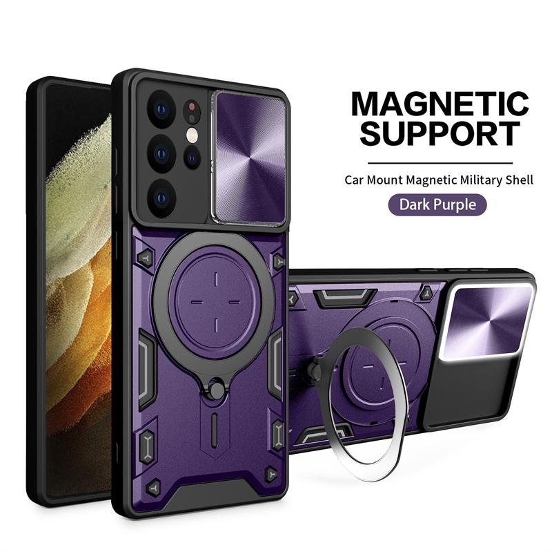 Для Samsung Galaxy S21 Ultra чехол Armor Магнитный держатель Кольцо Объектив Защитный чехол для телефона Samsung S20 S21 FE S21 + Plus задняя крышка