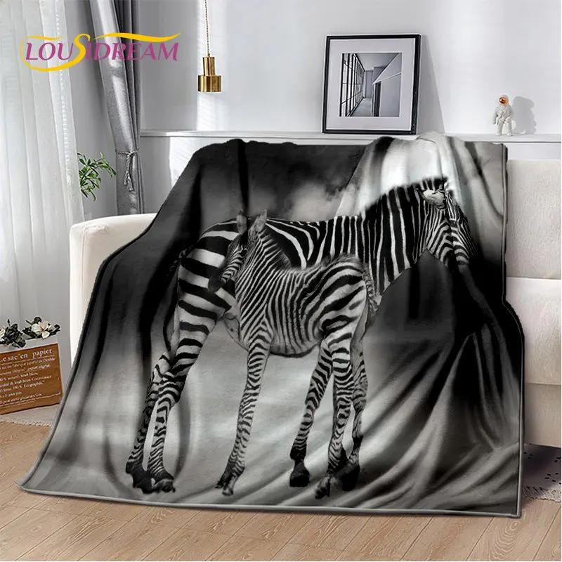 Wild Animal Zebra Soft Plush Blanket,Flannel Blanket Throw Blanket for Living Room Bedroom Bed Sofa Picnic Cover Bettdecke Kids